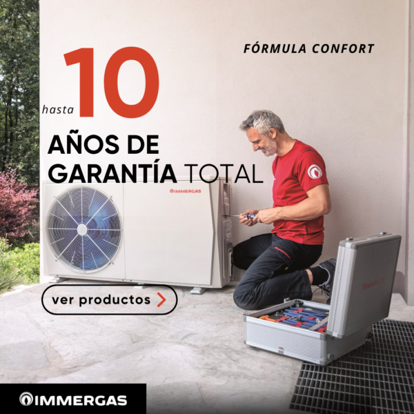 Ampliación programa de mantenimiento Fórmula Confort de Immergas España. Con hasta 10 años de garantía total.