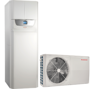 Aerotermia tipo split con producción de calefacción y refrigeración, modelo Magis Hércules Pro.