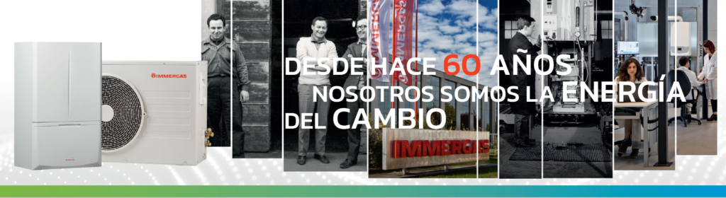 Imágenes representativas de los 60 años de historia de Immergas.